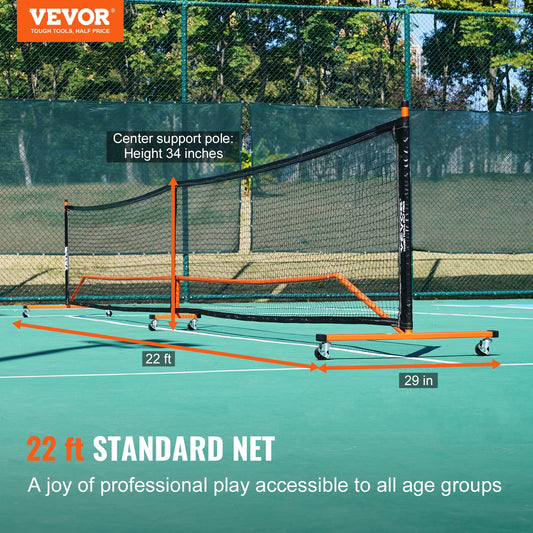VEVOR Portable Pickleball Net System 22FT Full Court Official Regulation Size